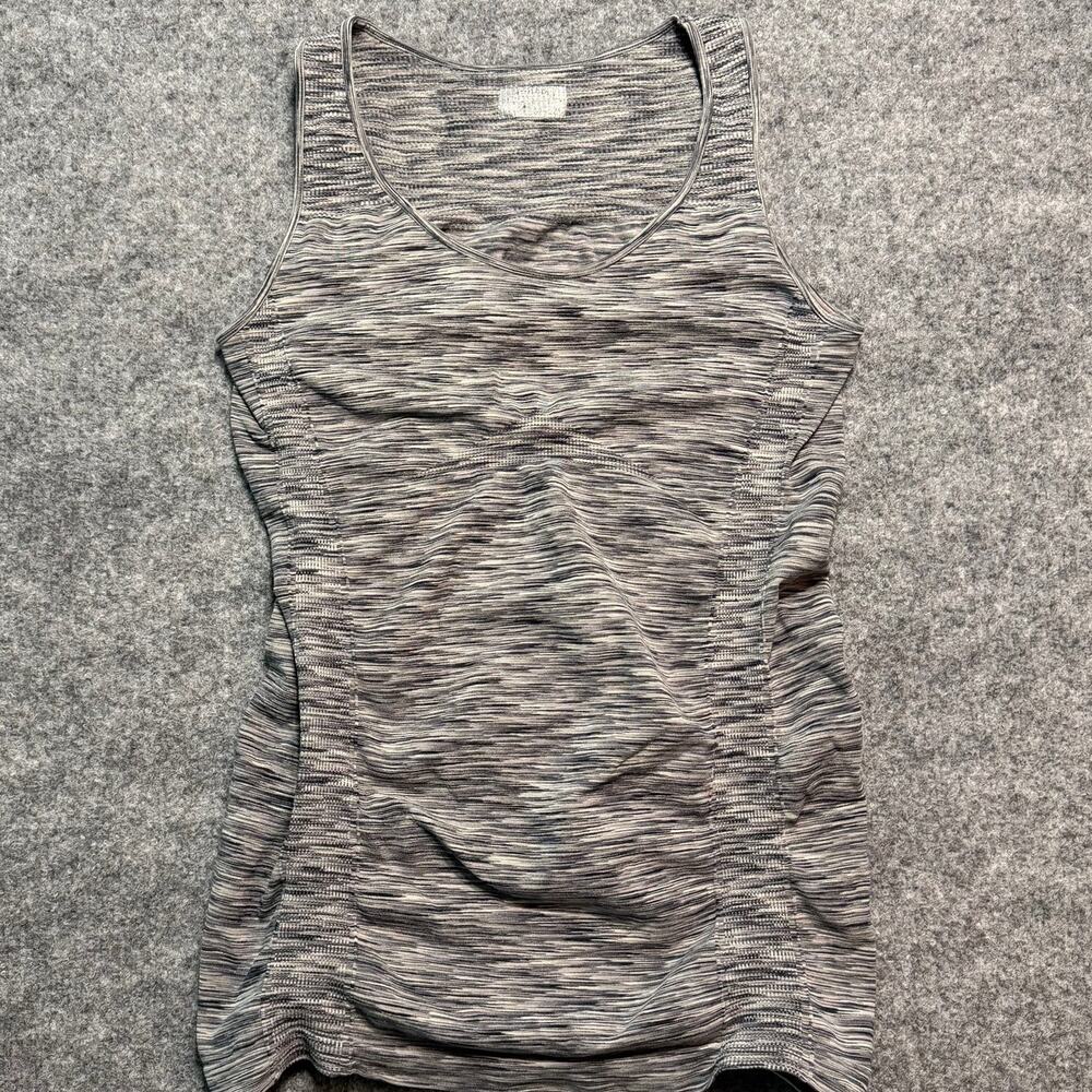 Athleta Gray Black Space‎ Dye Seamless Workout Tank Top Size Medium